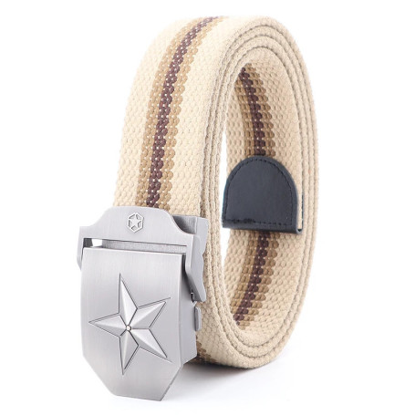 Men's 38mm Tactical Fashion Belt Designer Buckle Pentagram Canvas Belt for Jeans Versatile And Stylish Mens Belt
