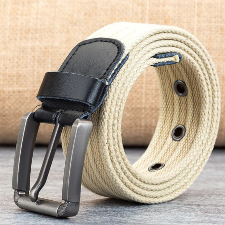 Canvas Belts Men's Fashion Casual Luxury Designer Jeans Accessories Polyester Woven Nylon Youth Stripe Pin Buckle Belts