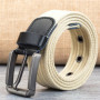 Canvas Belts Men's Fashion Casual Luxury Designer Jeans Accessories Polyester Woven Nylon Youth Stripe Pin Buckle Belts