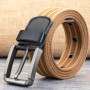 Canvas Belts Men's Fashion Casual Luxury Designer Jeans Accessories Polyester Woven Nylon Youth Stripe Pin Buckle Belts