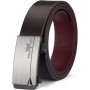 Simple men's cowhide belt with automatic buckle business belt, personalized and versatile casual belt