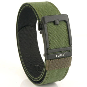 TUSHI Brand 4.3 Wide Thickened gun hanging double-layer nylon cloth belt versatile casual outdoor tactical automatic buckle mens