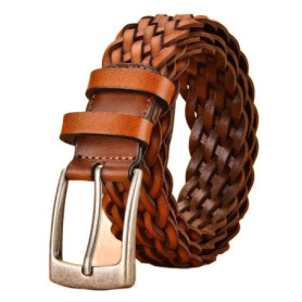 2025 Men Cowhide Belt Hollow Hand Woven Fashion Couple Personalized Student Luxury Jeans leather belts 3.5 cm