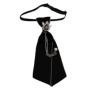 Punk Black Necktie Gothic Metal Chain Crystal Rhinestone Jewelry Bowtie Evening Adjustable Pre-Tied JK Shirt Decoration Bow Tie