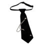 Punk Black Necktie Gothic Metal Chain Crystal Rhinestone Jewelry Bowtie Evening Adjustable Pre-Tied JK Shirt Decoration Bow Tie