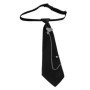 Punk Black Necktie Gothic Metal Chain Crystal Rhinestone Jewelry Bowtie Evening Adjustable Pre-Tied JK Shirt Decoration Bow Tie