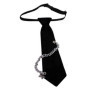Punk Black Necktie Gothic Metal Chain Crystal Rhinestone Jewelry Bowtie Evening Adjustable Pre-Tied JK Shirt Decoration Bow Tie