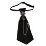 Punk Black Necktie Gothic Metal Chain Crystal Rhinestone Jewelry Bowtie Evening Adjustable Pre-Tied JK Shirt Decoration Bow Tie