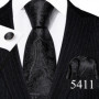 Designer Ties for Men Gray Black Silver White Solid Striped Paisley Plaid Floral Neck Tie Pocket Square Cufflinks Set Barry·Wang