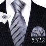 Designer Ties for Men Gray Black Silver White Solid Striped Paisley Plaid Floral Neck Tie Pocket Square Cufflinks Set Barry·Wang