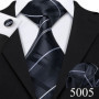 Designer Ties for Men Gray Black Silver White Solid Striped Paisley Plaid Floral Neck Tie Pocket Square Cufflinks Set Barry·Wang