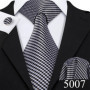 Designer Ties for Men Gray Black Silver White Solid Striped Paisley Plaid Floral Neck Tie Pocket Square Cufflinks Set Barry·Wang