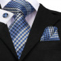 SN-3189 Hi-Tie Men Tie Necktie Brown Ties for Men High Quality Men's Wedding Party Business Classic Hanky Cufflinks Set
