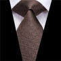 SN-3189 Hi-Tie Men Tie Necktie Brown Ties for Men High Quality Men's Wedding Party Business Classic Hanky Cufflinks Set