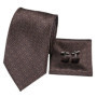 SN-3189 Hi-Tie Men Tie Necktie Brown Ties for Men High Quality Men's Wedding Party Business Classic Hanky Cufflinks Set
