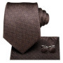 SN-3189 Hi-Tie Men Tie Necktie Brown Ties for Men High Quality Men's Wedding Party Business Classic Hanky Cufflinks Set