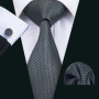 Black Geometric Tie Tie For Men Wedding Tie Party Necktie Handkerchief Cravat Barry.Wang Fashion Designer Tie Set LS-5225