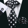 Black Geometric Tie Tie For Men Wedding Tie Party Necktie Handkerchief Cravat Barry.Wang Fashion Designer Tie Set LS-5225