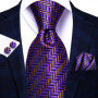 Black Red Striped Wedding Tie For Men Handky Cufflink Gift Men Necktie Fashion Business Party Dropshiping Hi-Tie Designer