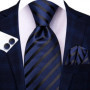 Black Red Striped Wedding Tie For Men Handky Cufflink Gift Men Necktie Fashion Business Party Dropshiping Hi-Tie Designer