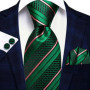 Black Red Striped Wedding Tie For Men Handky Cufflink Gift Men Necktie Fashion Business Party Dropshiping Hi-Tie Designer