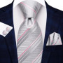 Black Red Striped Wedding Tie For Men Handky Cufflink Gift Men Necktie Fashion Business Party Dropshiping Hi-Tie Designer