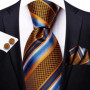 Black Red Striped Wedding Tie For Men Handky Cufflink Gift Men Necktie Fashion Business Party Dropshiping Hi-Tie Designer