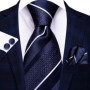 Black Red Striped Wedding Tie For Men Handky Cufflink Gift Men Necktie Fashion Business Party Dropshiping Hi-Tie Designer