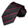 Black Red Striped Wedding Tie For Men Handky Cufflink Gift Men Necktie Fashion Business Party Dropshiping Hi-Tie Designer