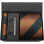 Classic 100 Silk Men's Ties In Gift box 8cm Plaid Dot Striped Business Necktie Handkerchief Cufflinks Wedding Party Tie Set