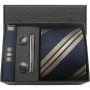 Classic 100 Silk Men's Ties In Gift box 8cm Plaid Dot Striped Business Necktie Handkerchief Cufflinks Wedding Party Tie Set
