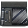 Classic 100 Silk Men's Ties In Gift box 8cm Plaid Dot Striped Business Necktie Handkerchief Cufflinks Wedding Party Tie Set