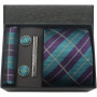 Classic 100 Silk Men's Ties In Gift box 8cm Plaid Dot Striped Business Necktie Handkerchief Cufflinks Wedding Party Tie Set