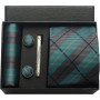 Classic 100 Silk Men's Ties In Gift box 8cm Plaid Dot Striped Business Necktie Handkerchief Cufflinks Wedding Party Tie Set