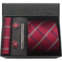 Classic 100 Silk Men's Ties In Gift box 8cm Plaid Dot Striped Business Necktie Handkerchief Cufflinks Wedding Party Tie Set
