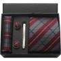 Classic 100 Silk Men's Ties In Gift box 8cm Plaid Dot Striped Business Necktie Handkerchief Cufflinks Wedding Party Tie Set