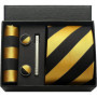 Classic 100 Silk Men's Ties In Gift box 8cm Plaid Dot Striped Business Necktie Handkerchief Cufflinks Wedding Party Tie Set
