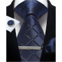 Classic 100 Silk Men's Ties In Gift box 8cm Plaid Dot Striped Business Necktie Handkerchief Cufflinks Wedding Party Tie Set