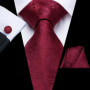 Hi-Tie Designer Striped Burgundy Black Silk Wedding Tie For Men Handky Cufflink Gift Men Necktie Fashion Business Party Dropship