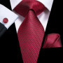 Hi-Tie Designer Striped Burgundy Black Silk Wedding Tie For Men Handky Cufflink Gift Men Necktie Fashion Business Party Dropship