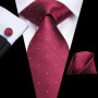 Hi-Tie Designer Striped Burgundy Black Silk Wedding Tie For Men Handky Cufflink Gift Men Necktie Fashion Business Party Dropship