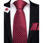 Hi-Tie Designer Striped Burgundy Black Silk Wedding Tie For Men Handky Cufflink Gift Men Necktie Fashion Business Party Dropship