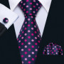 Fashion Silk Purple Solid Mens Wedding Tie Hanky Set Barry.Wang Designer Paisley Floral Neckties For Mens Gift Party Groom