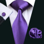 Fashion Silk Purple Solid Mens Wedding Tie Hanky Set Barry.Wang Designer Paisley Floral Neckties For Mens Gift Party Groom