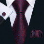 Fashion Silk Purple Solid Mens Wedding Tie Hanky Set Barry.Wang Designer Paisley Floral Neckties For Mens Gift Party Groom