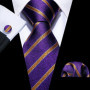 Fashion Silk Purple Solid Mens Wedding Tie Hanky Set Barry.Wang Designer Paisley Floral Neckties For Mens Gift Party Groom