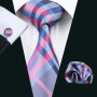 Fashion Silk Purple Solid Mens Wedding Tie Hanky Set Barry.Wang Designer Paisley Floral Neckties For Mens Gift Party Groom