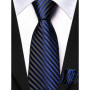 Hi-Tie Boy Silk Tie For Children Navy Blue Plaid Luxury Designer Handky Child Necktie 120CM Long 6CM Wide Fashion Student Tie