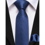 Hi-Tie Boy Silk Tie For Children Navy Blue Plaid Luxury Designer Handky Child Necktie 120CM Long 6CM Wide Fashion Student Tie