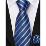 Hi-Tie Boy Silk Tie For Children Navy Blue Plaid Luxury Designer Handky Child Necktie 120CM Long 6CM Wide Fashion Student Tie